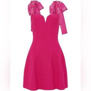 New with tags! AJE AMBER KNIT TIE SHOULDER PINK MINI DRESS